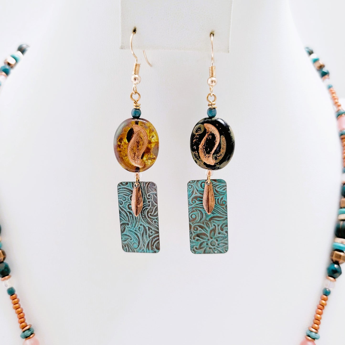 patina copper earring