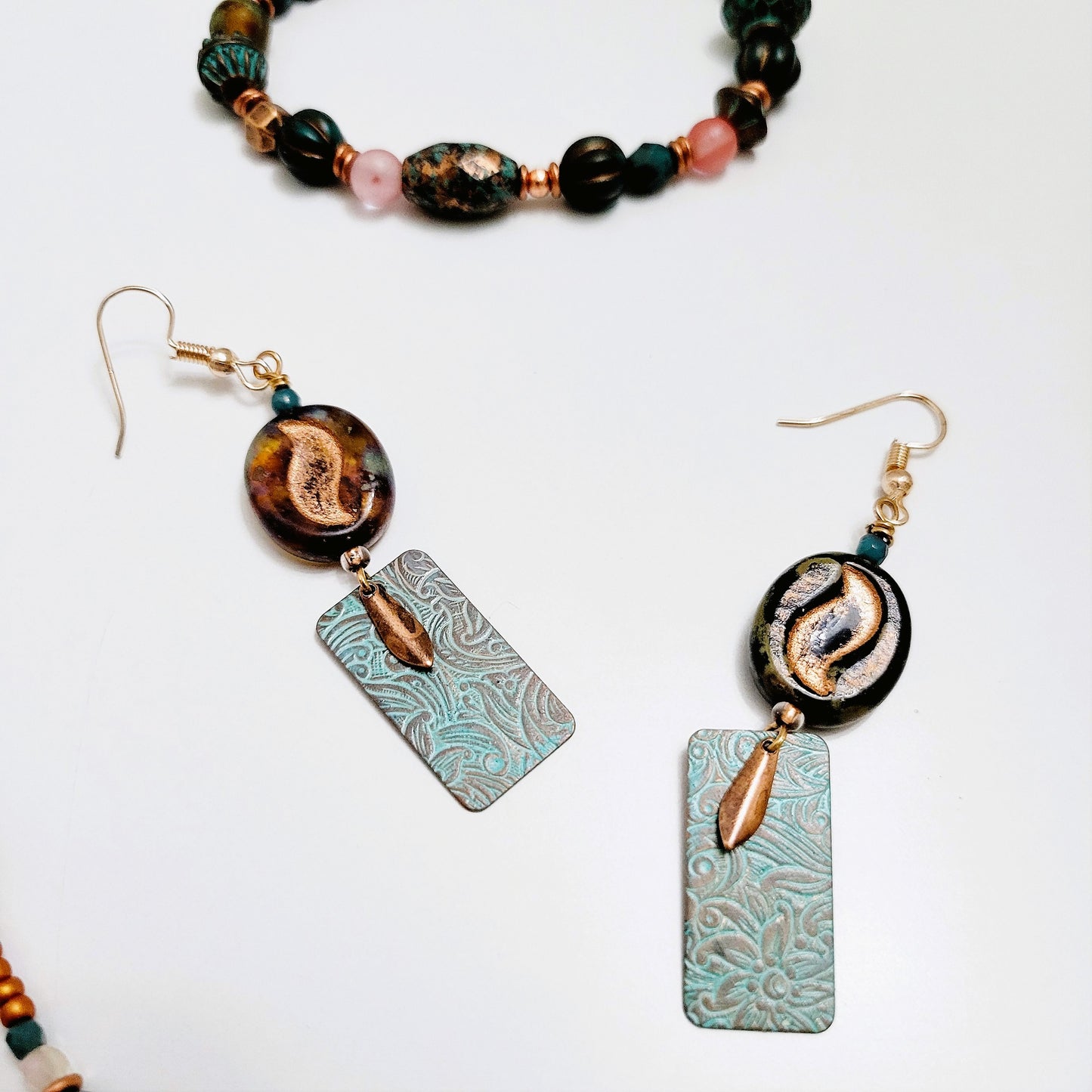 patina copper earring