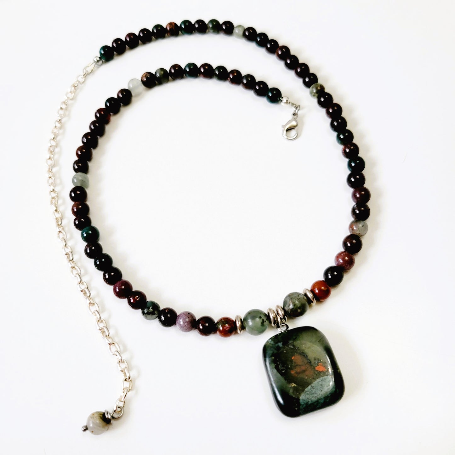 raw bloodstone necklace