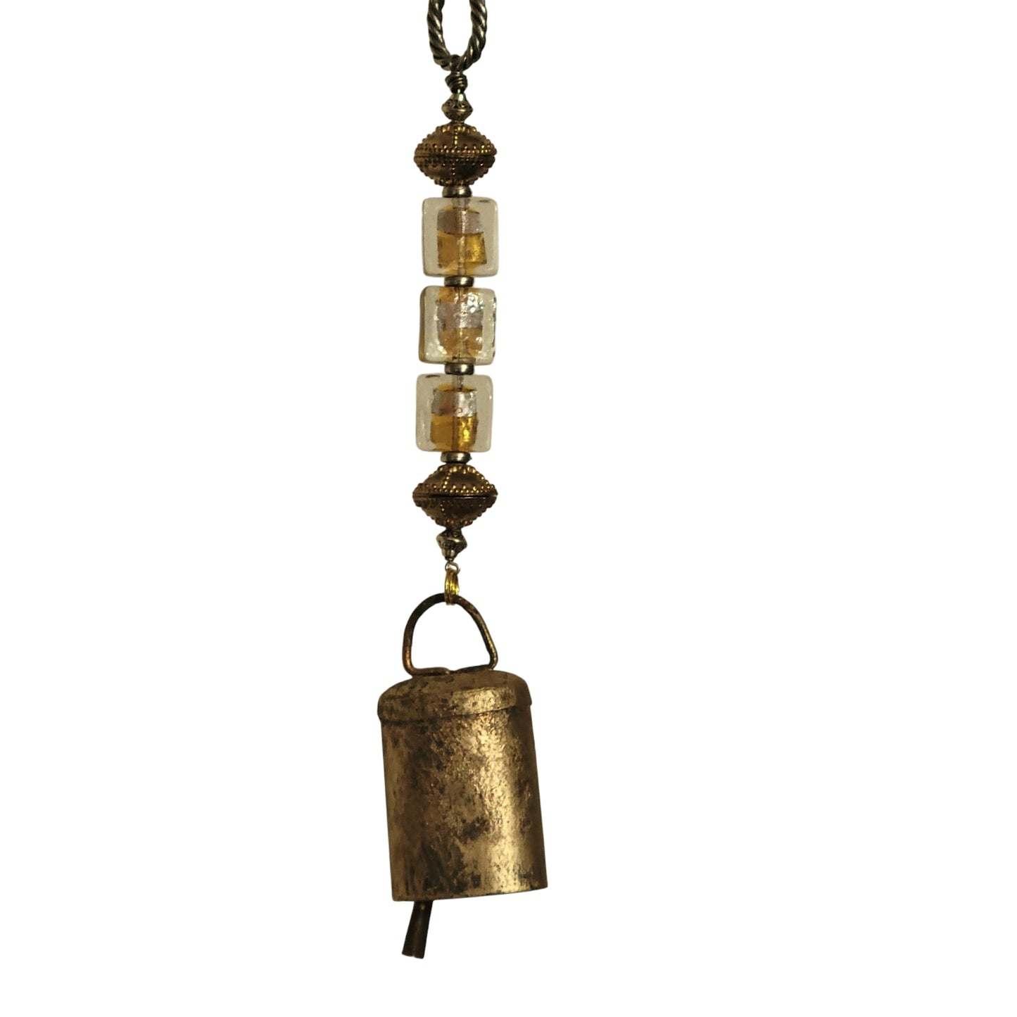 silver & gold bell cork suncatcher