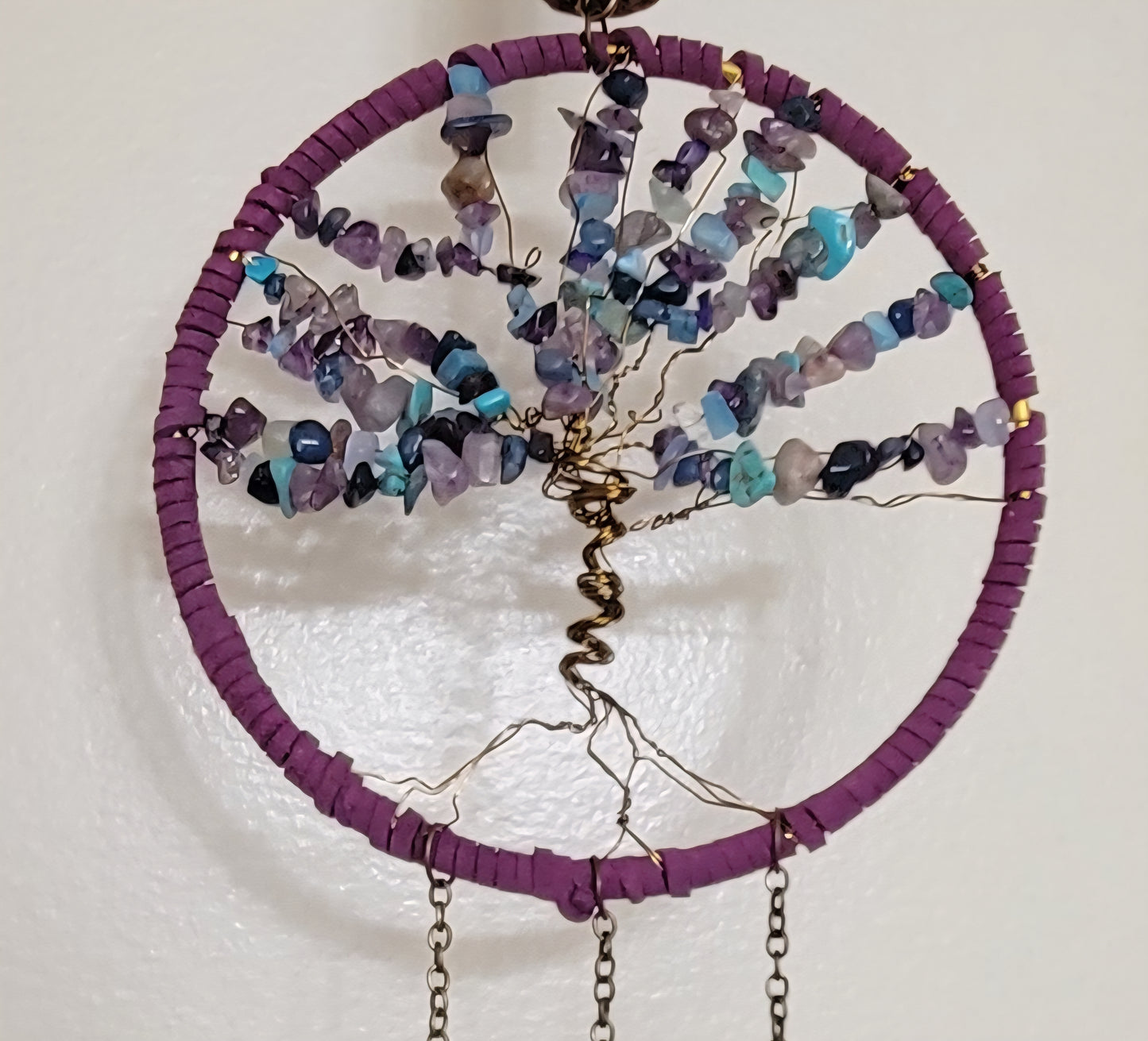 Purple & blue tree of life suncatcher