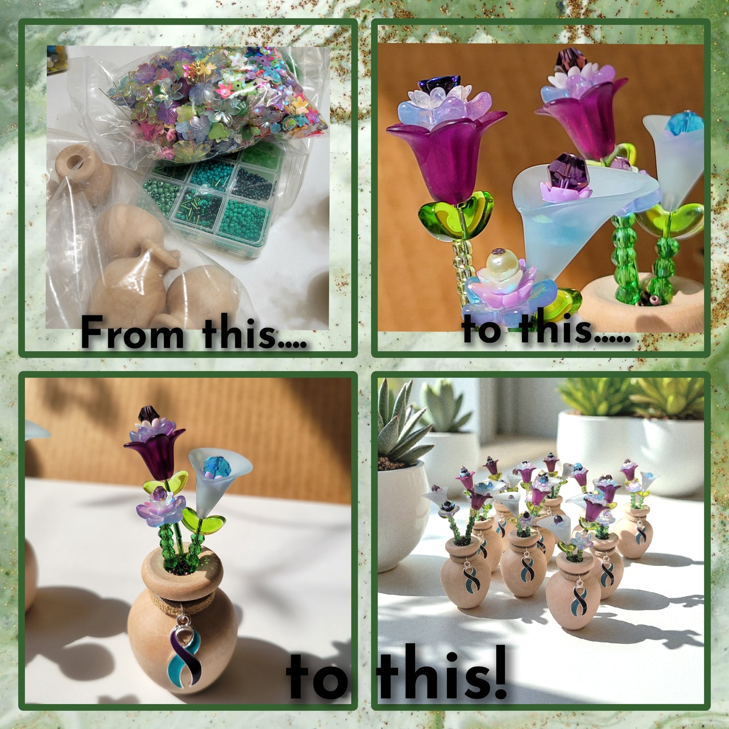 suicide awareness bead flowerpots