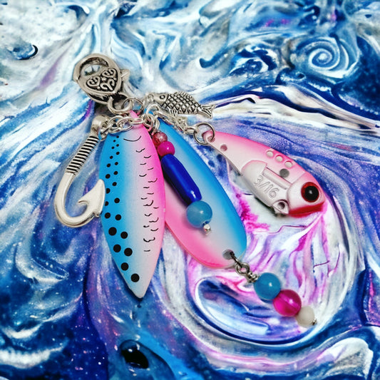 fishing purse fob key chain