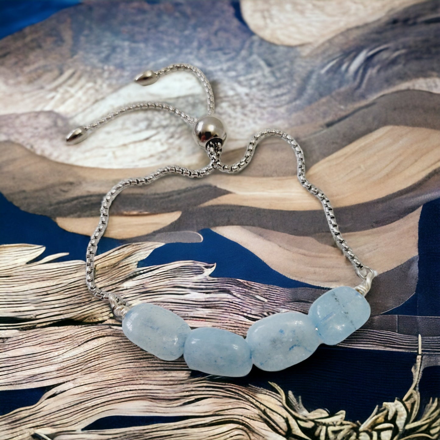 raw Aquamarine bracelet