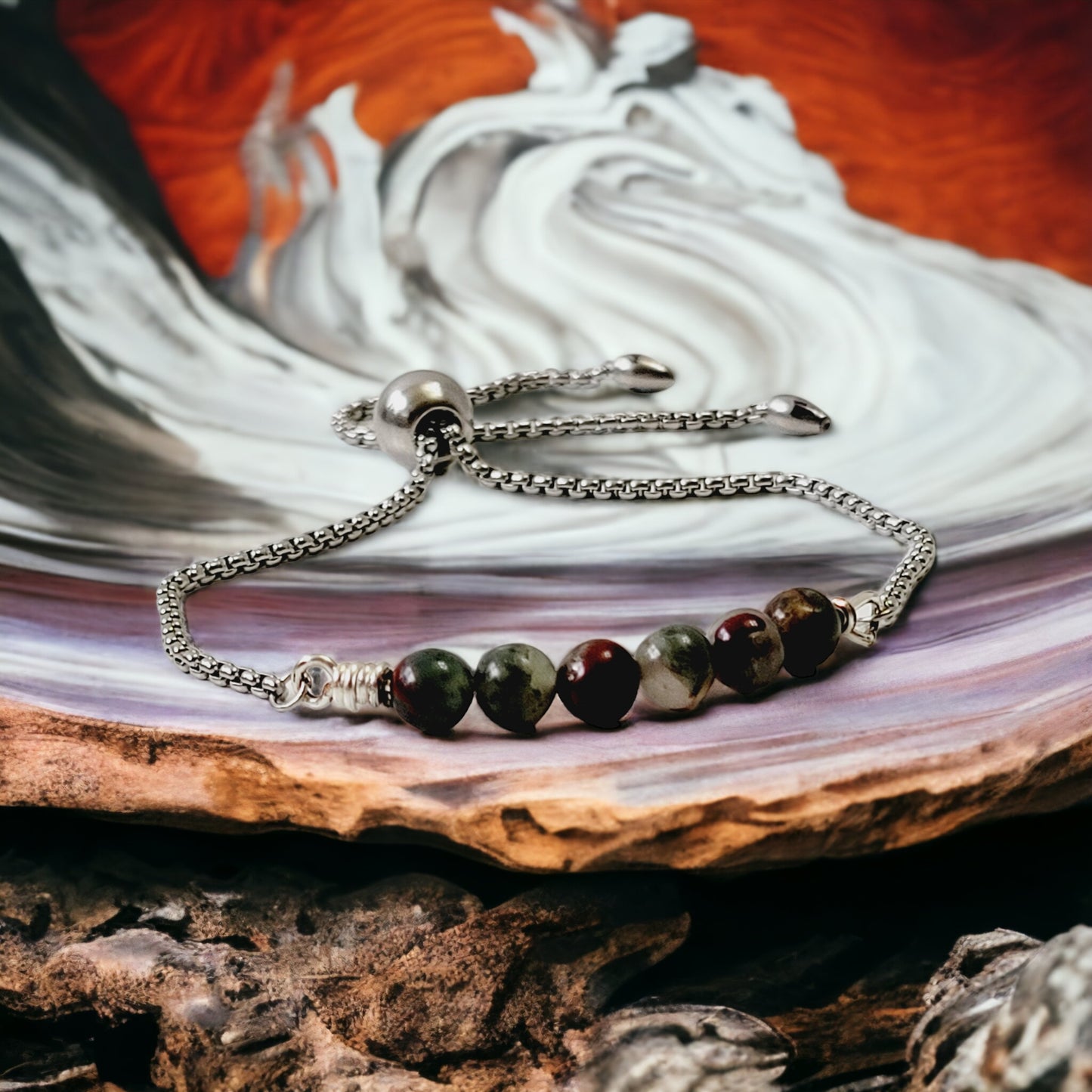 raw bloodstone bracelet