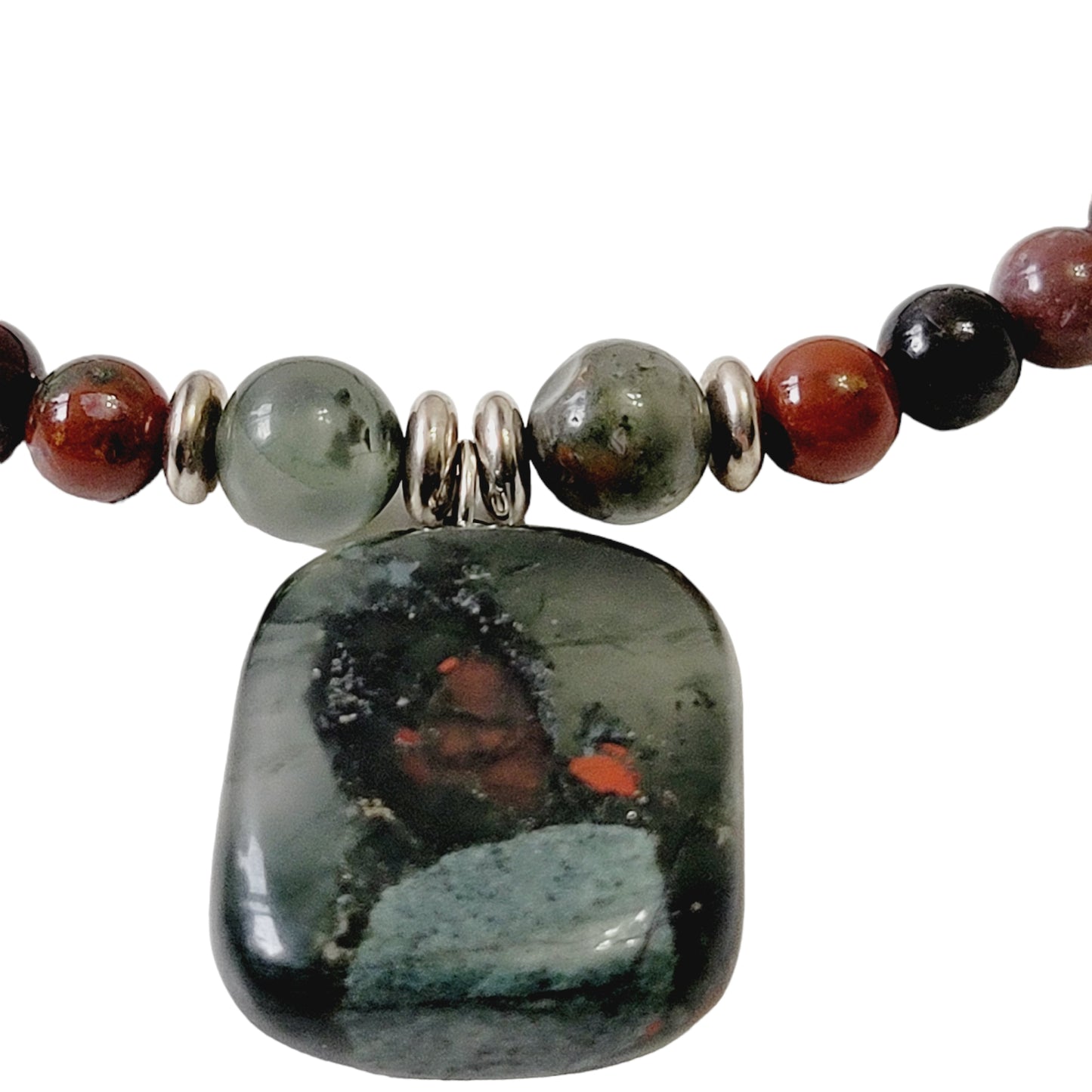 raw bloodstone necklace