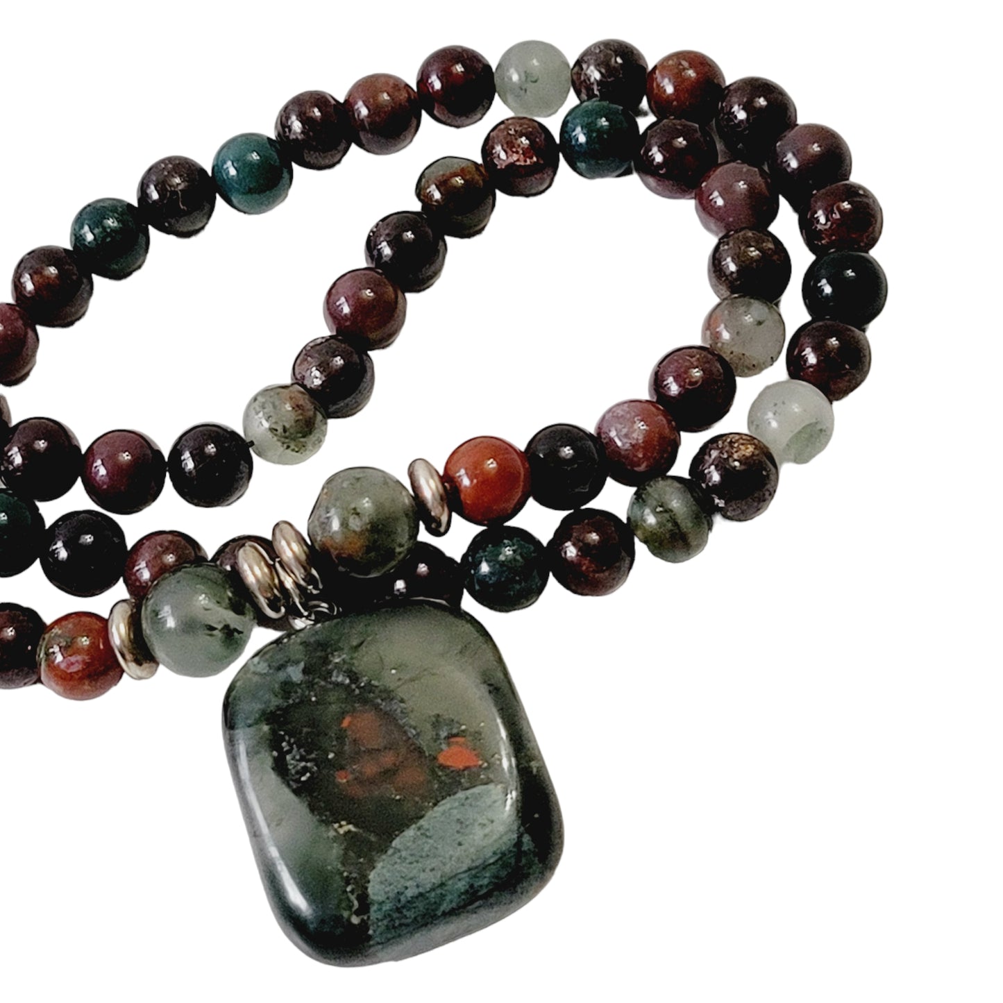 raw bloodstone necklace