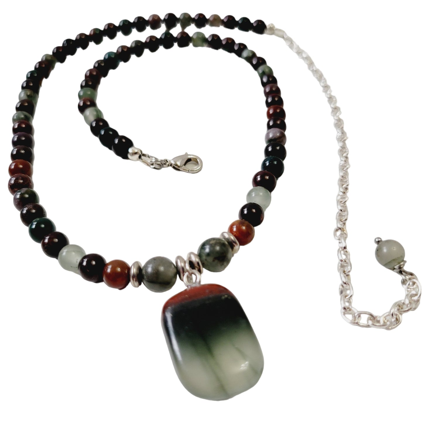 raw bloodstone necklace