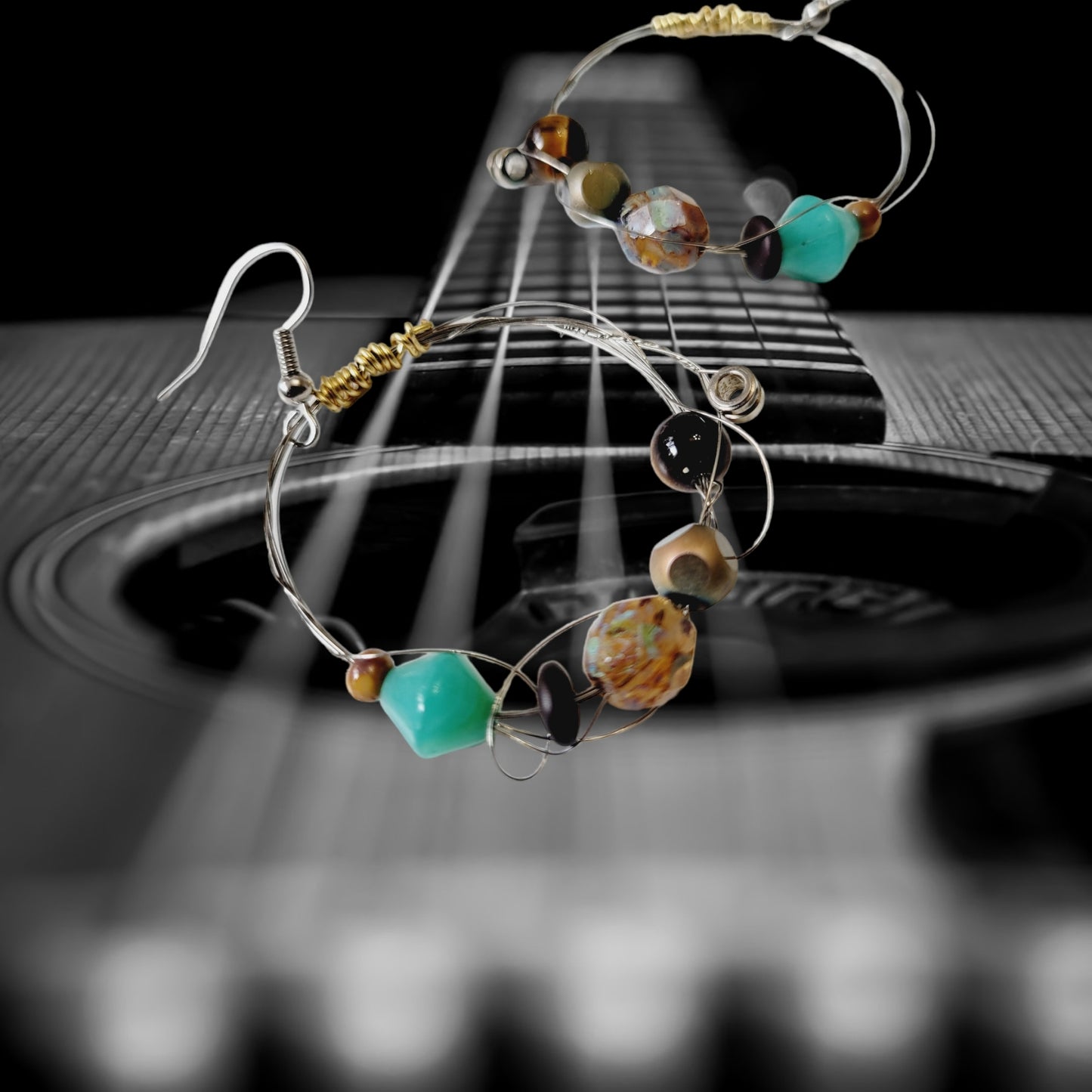 guitar string earrings