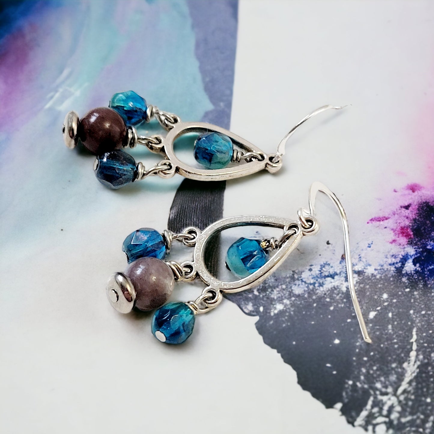 lepidolite earrings