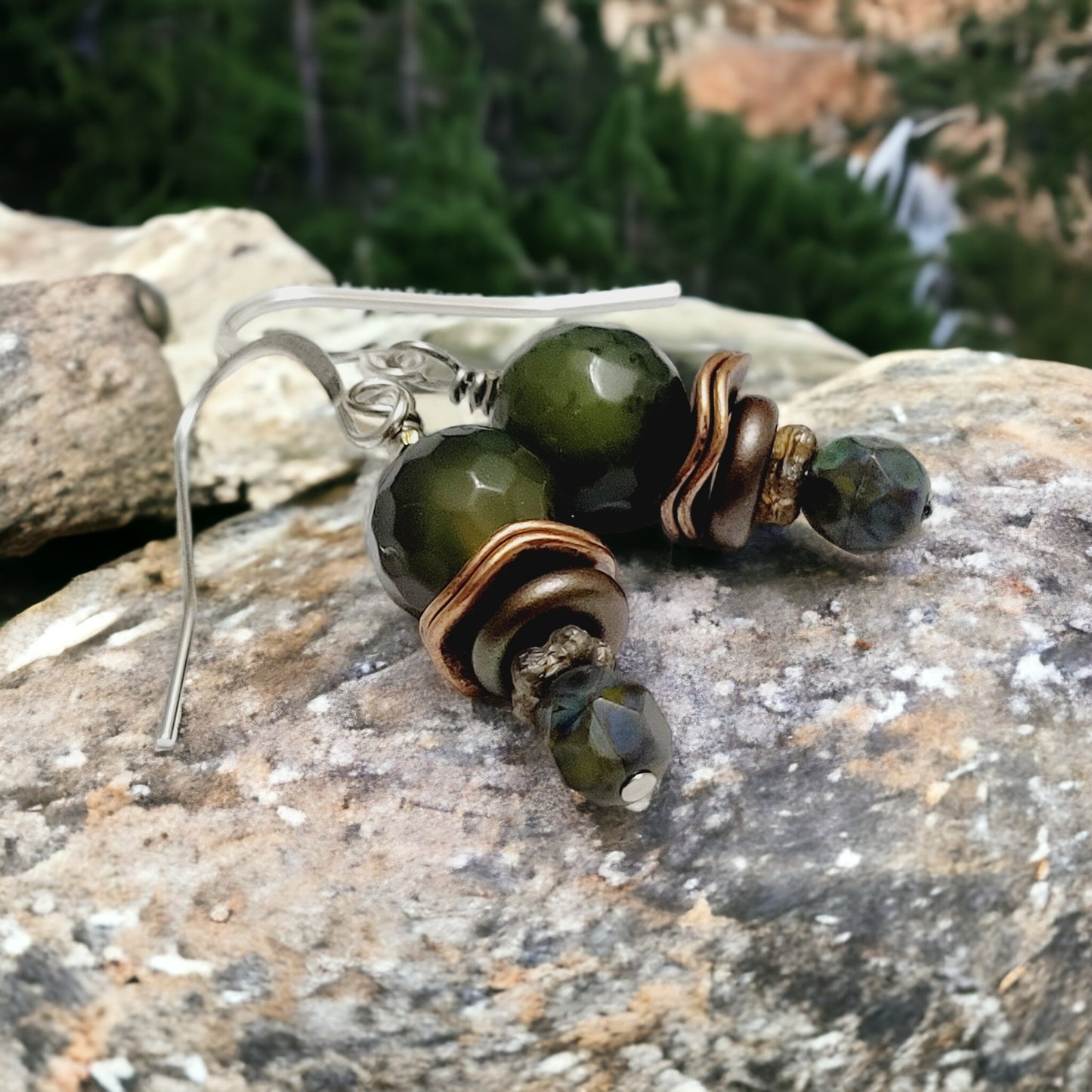 raw agate earrings
