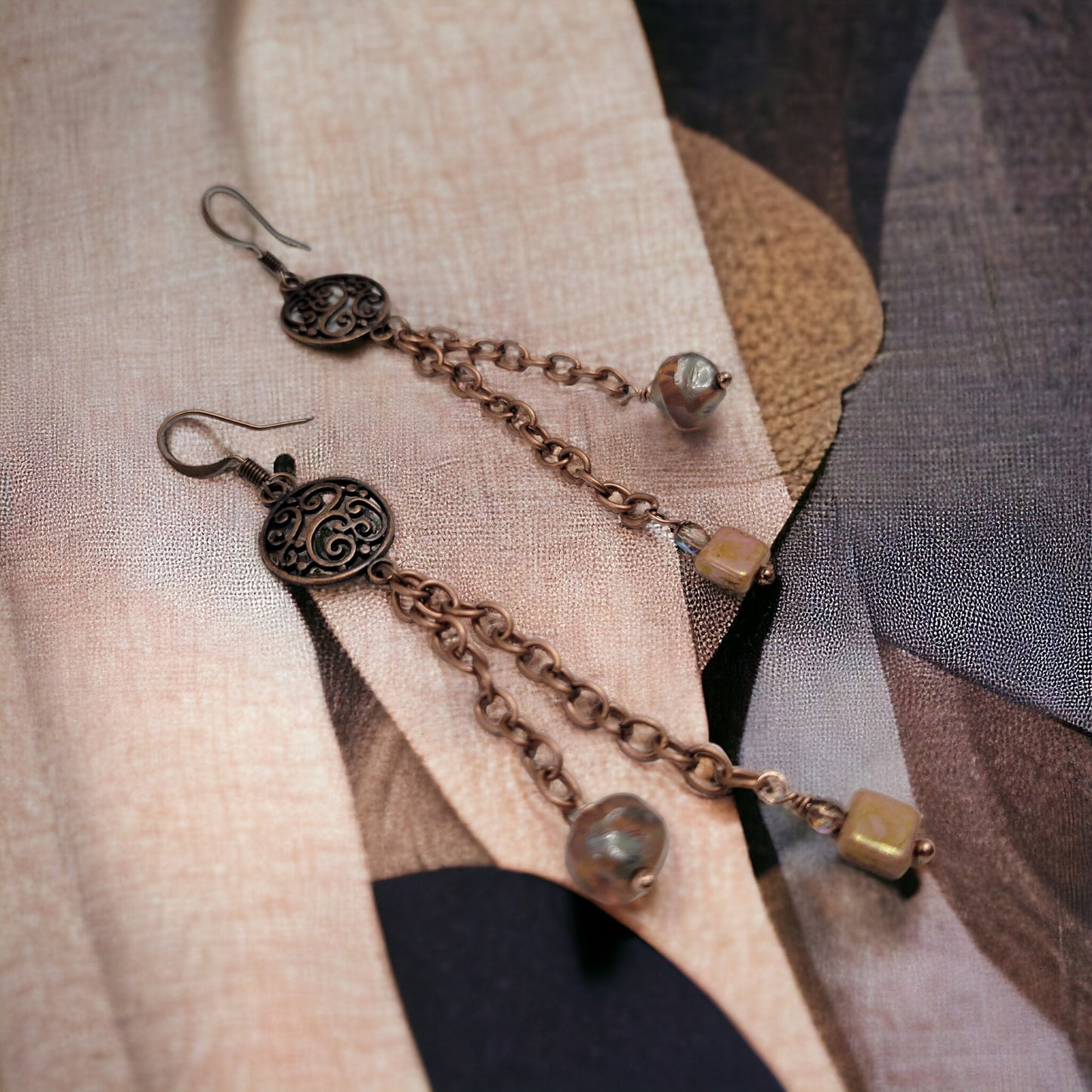 raw copper earrings