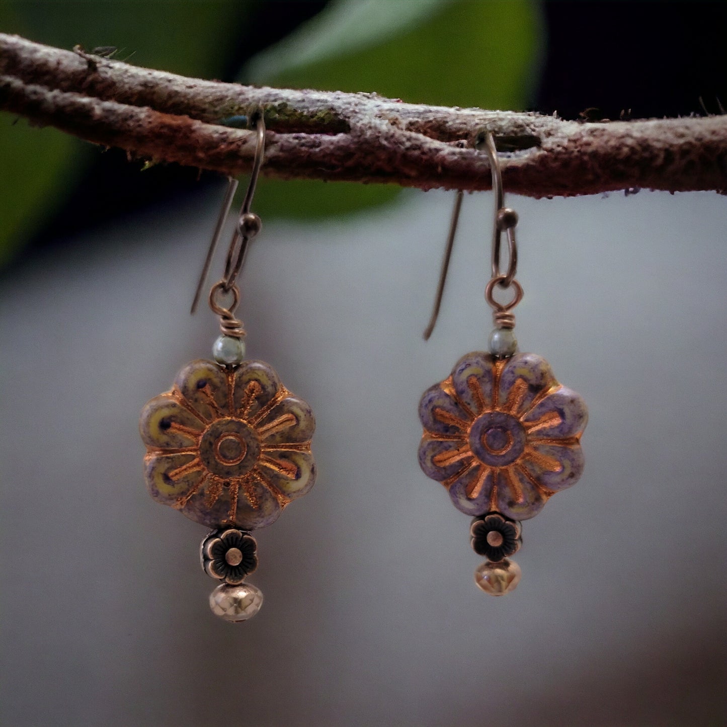raw copper earrings
