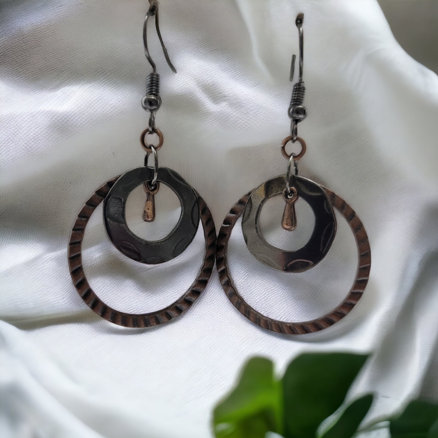 raw metal earrings