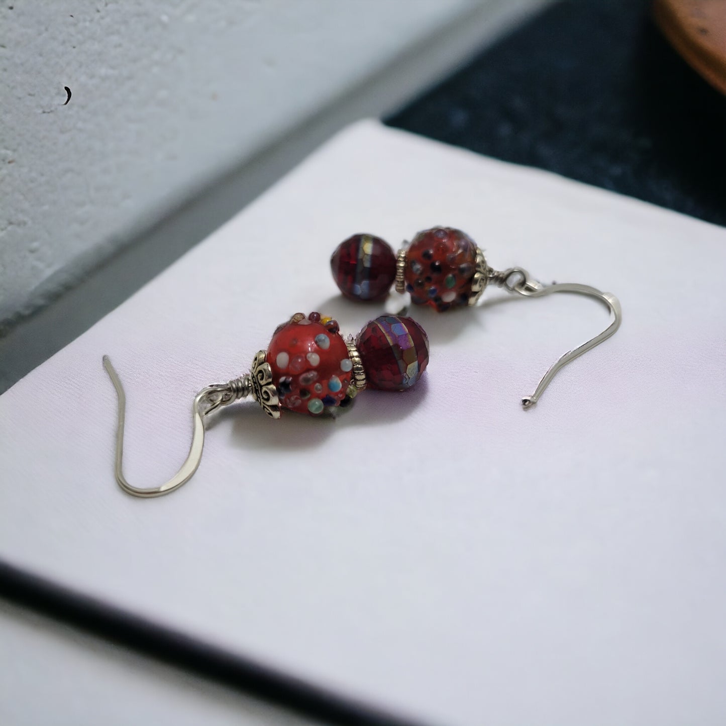 raw lampwork earrings
