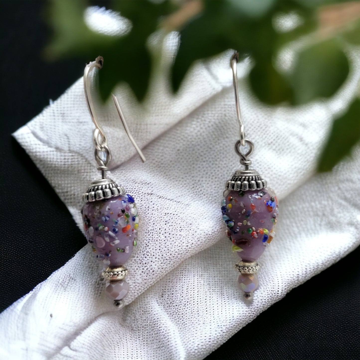 raw lampwork earrings