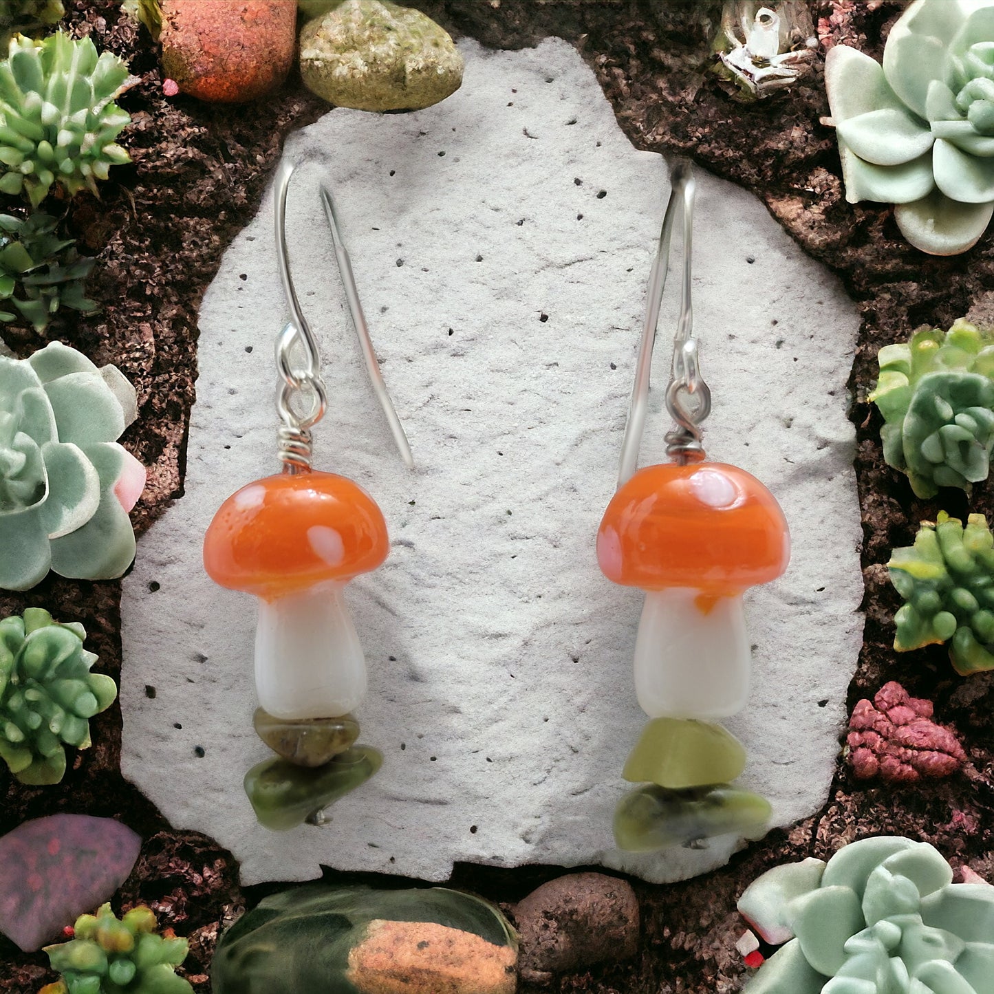 Toadstool earring orange