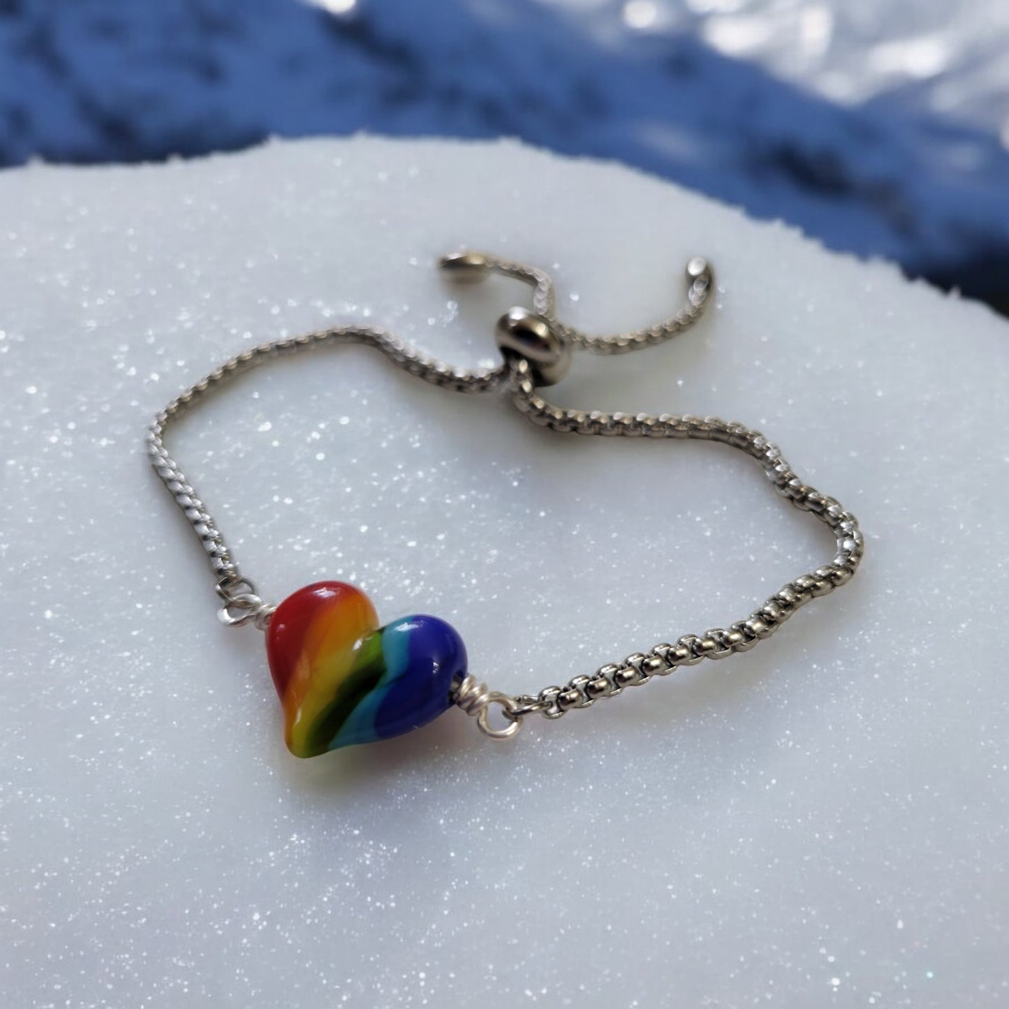 Pride Chakra heart bracelet