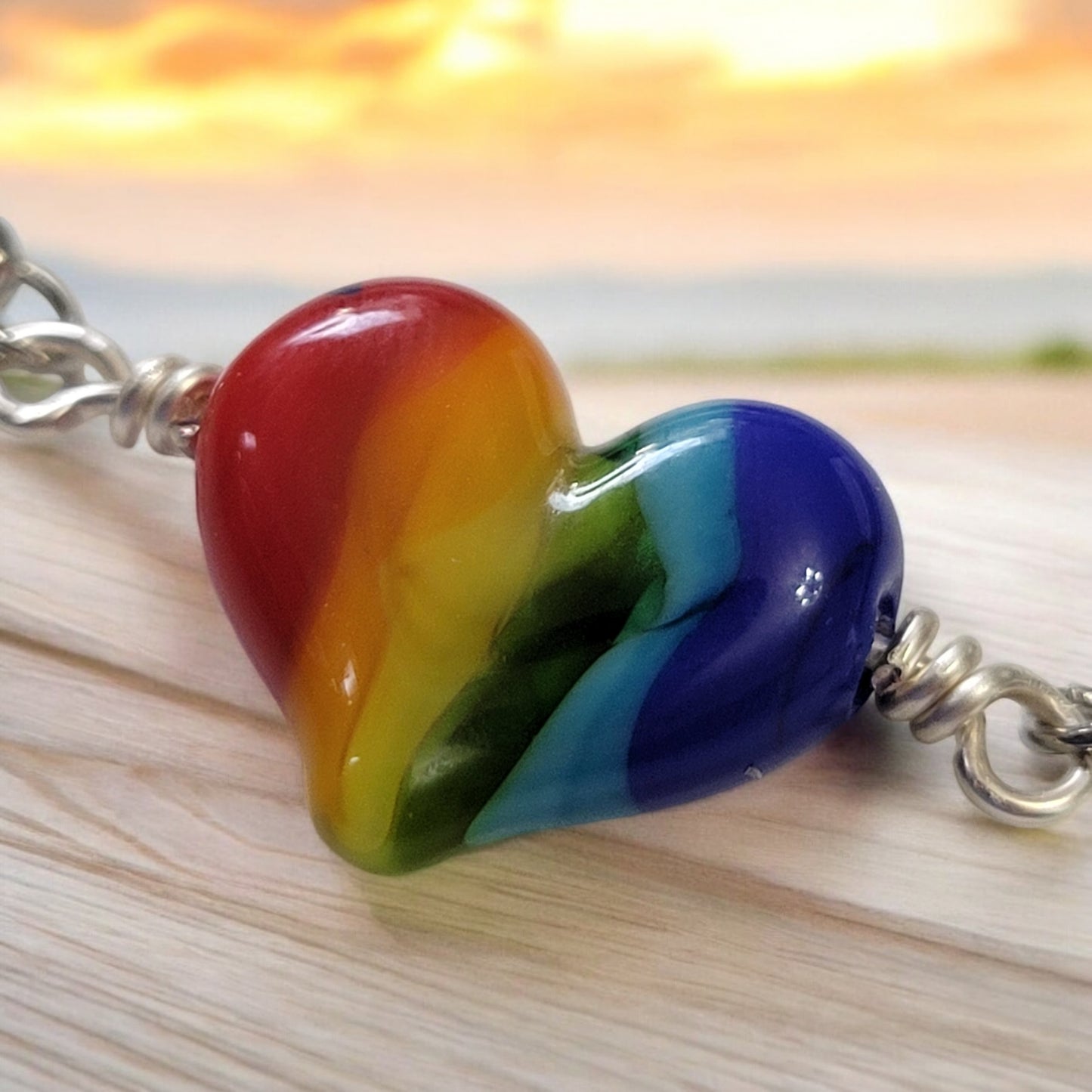 Pride Chakra heart bracelet