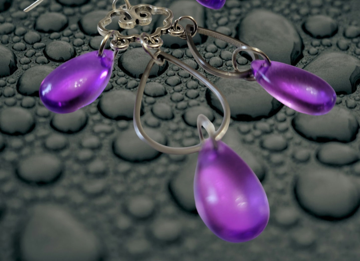 prince purple rain drop earring
