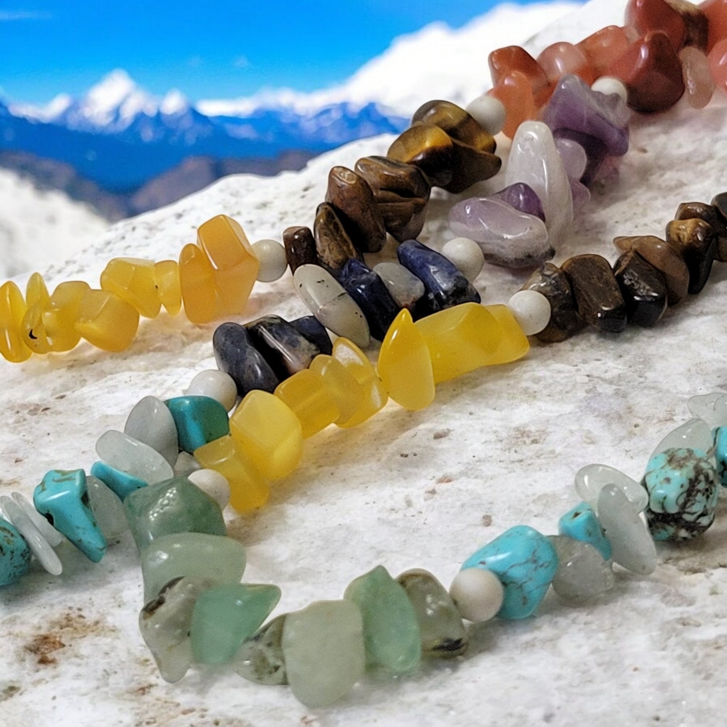 raw stone chip necklace