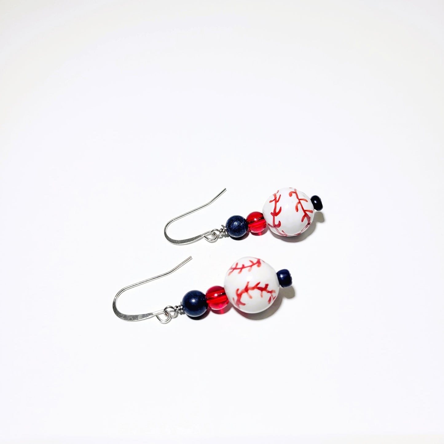 raw baseball earrings