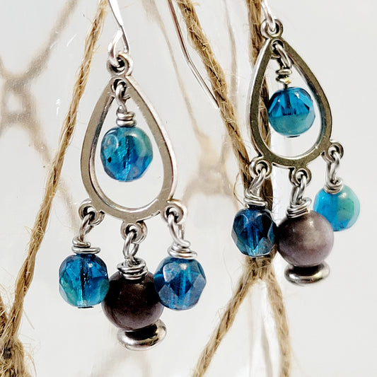 lepidolite earrings