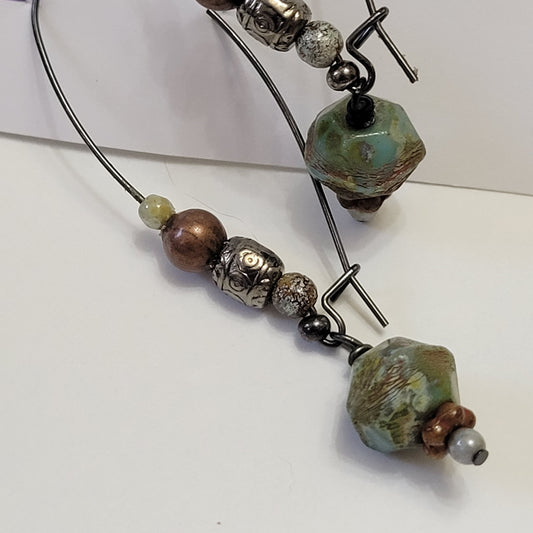 gun metal earring