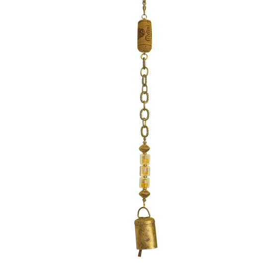silver & gold bell cork suncatcher