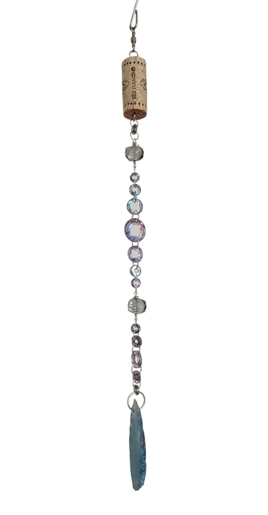 agate slice cork suncatcher