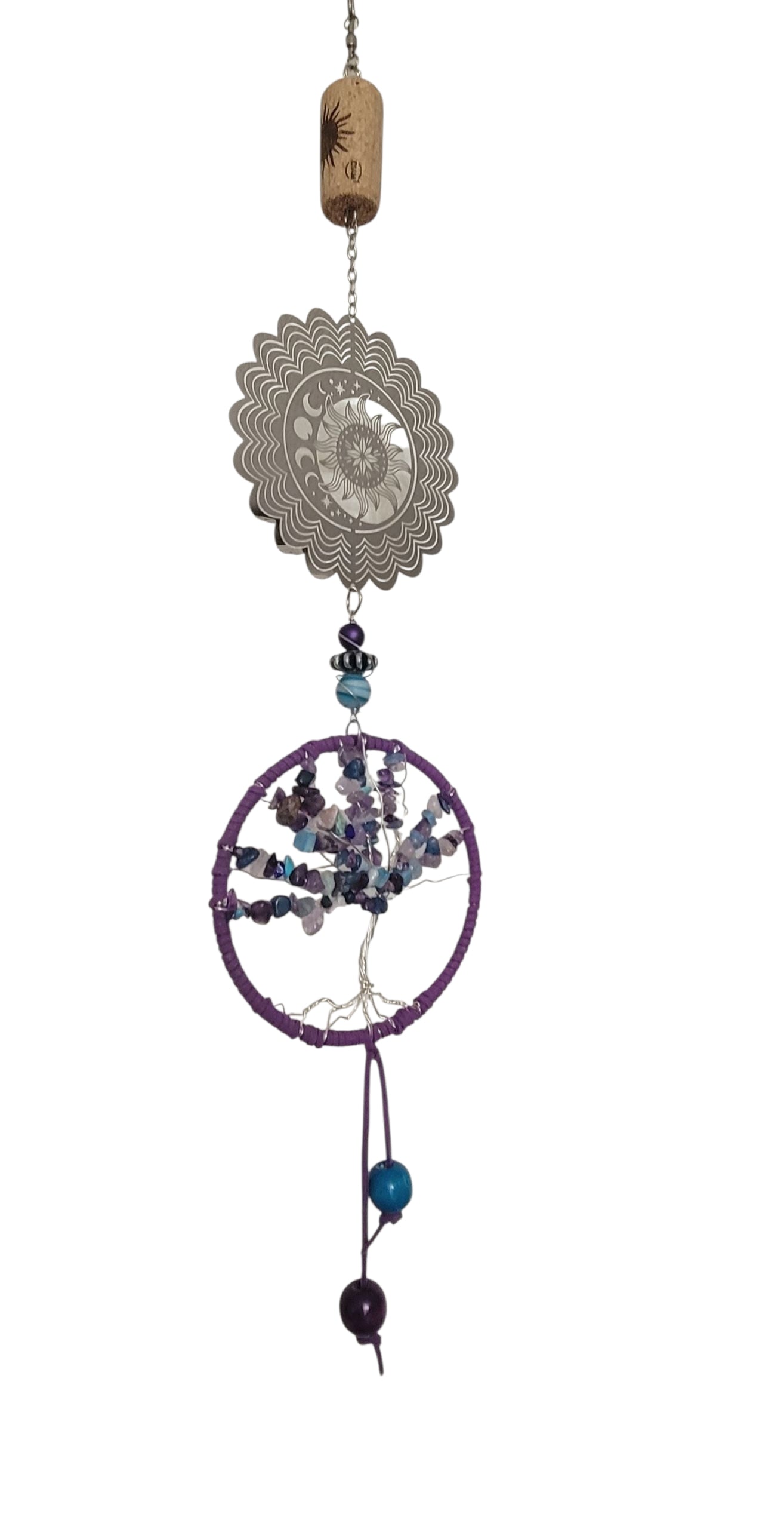 purple and blue moon star suncatcher