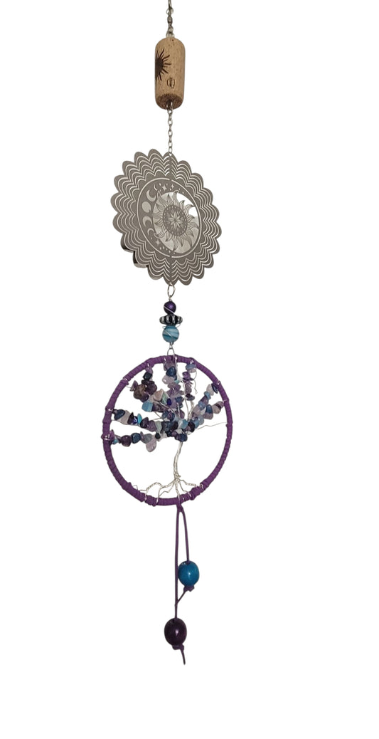 purple and blue moon star suncatcher