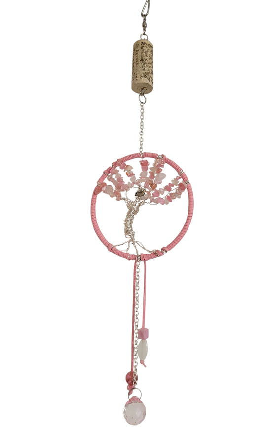pink tree of life suncatcher