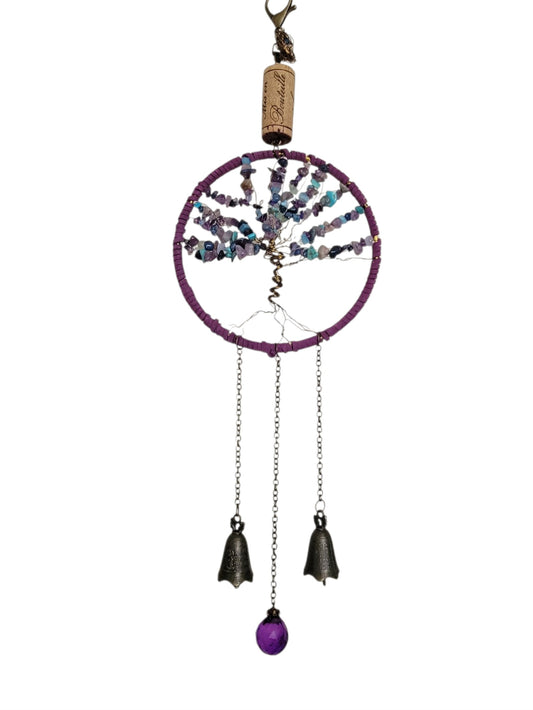Purple & blue tree of life suncatcher