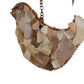 wood & cork cream mosaic bird sculpture