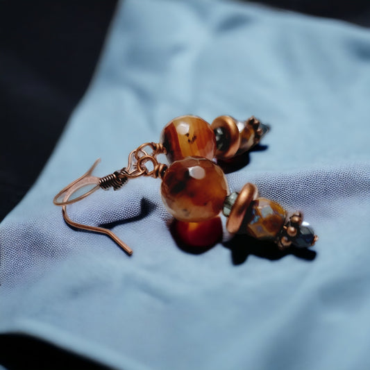 raw agate earrings upm