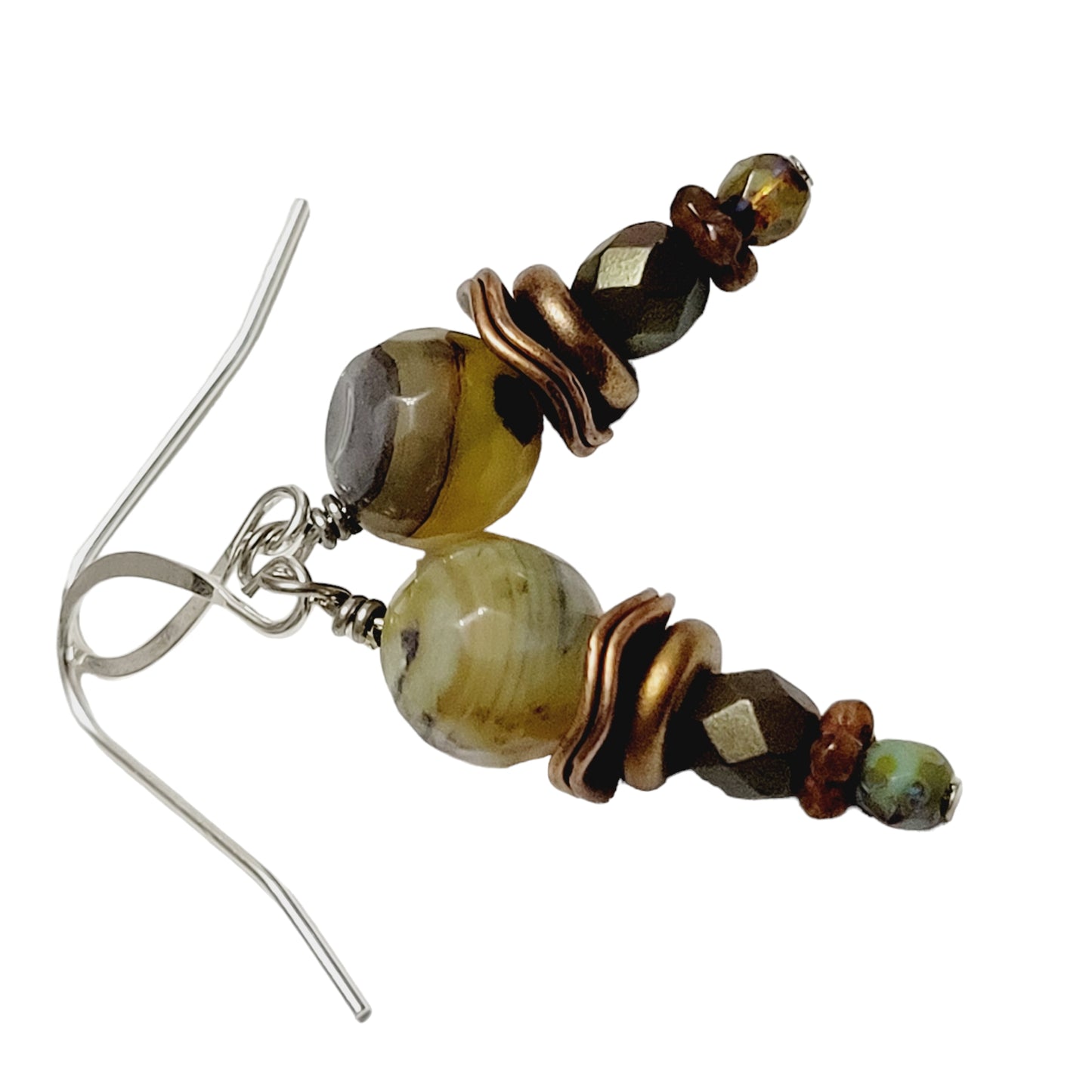 raw agate earring