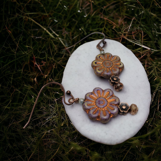 raw copper earrings