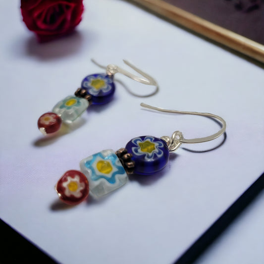 millefiori earrings