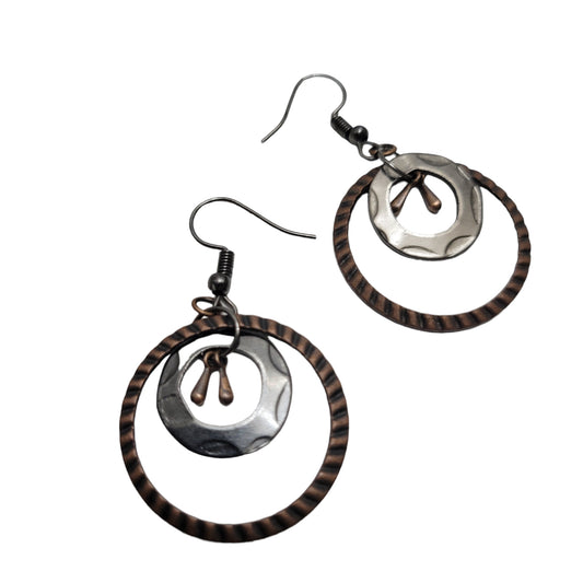 raw metal earrings