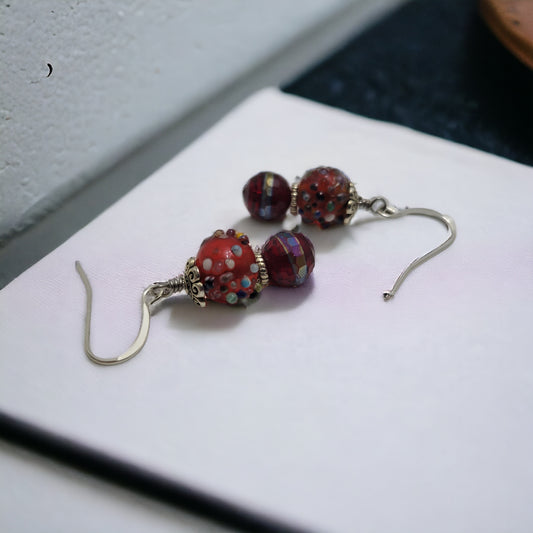raw lampwork earrings