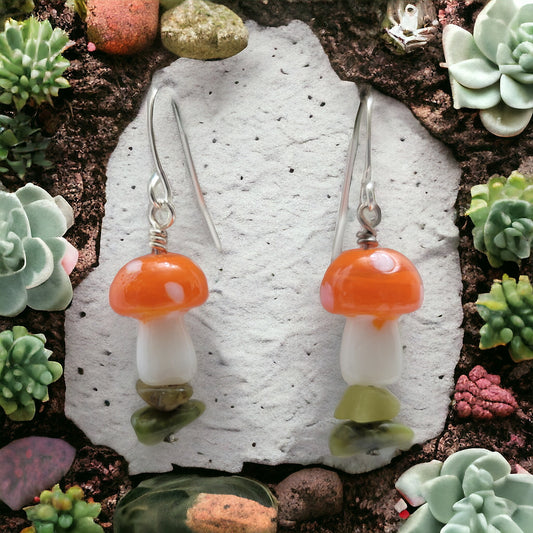 Toadstool earring orange