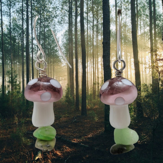 Toadstool earring purple