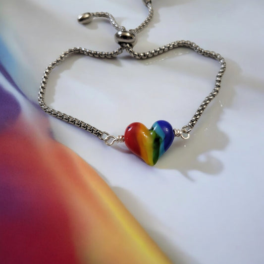 Pride Chakra heart bracelet