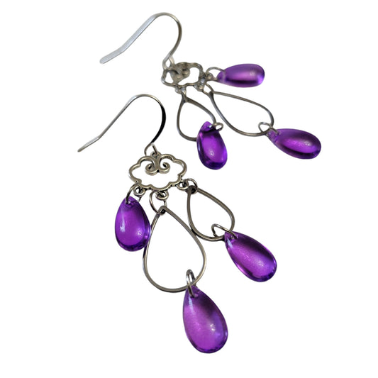 prince purple rain drop earring