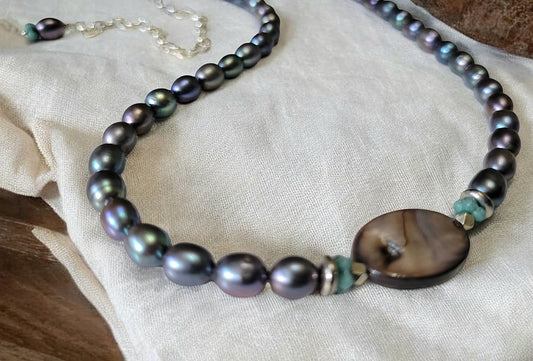 raw freshwater pearl necklace