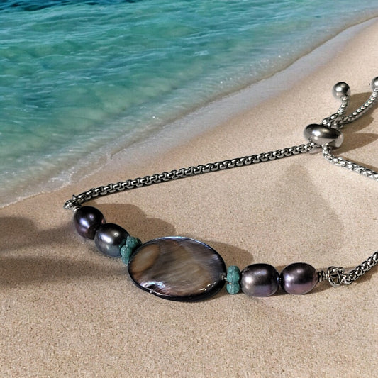 raw freshwater pearl bracelet