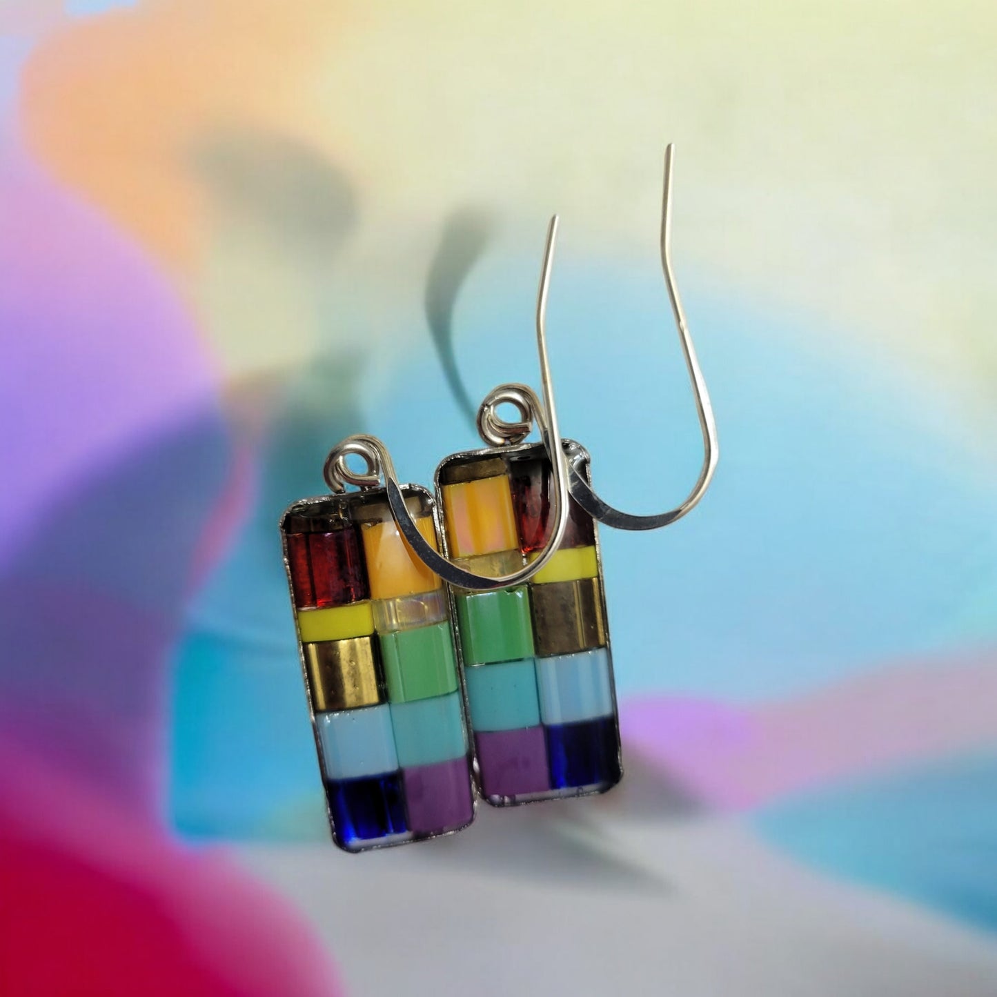 mosaic prism earrings