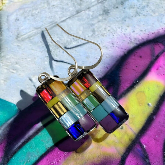 mosaic prism earrings