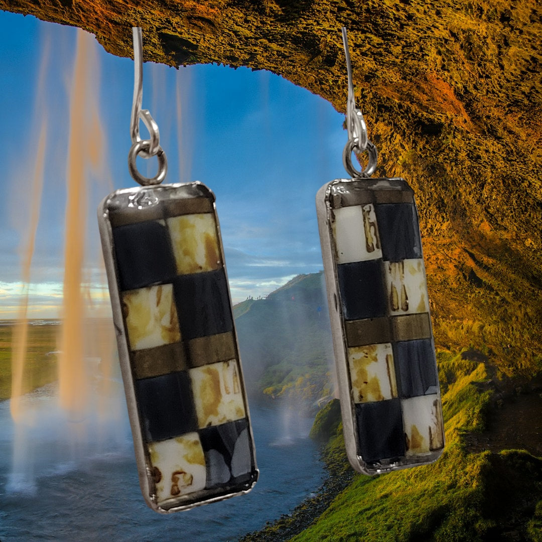 mosaic waterfall earrings